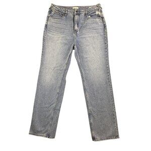 Cleo + Wolf Jeans Womens 38x36 Light Wash Ultra High Rise Ankle Straight Cotton